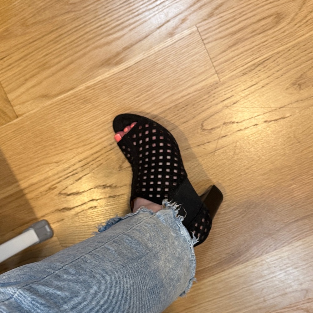 Aquatalia Black Mesh Heeled Boots